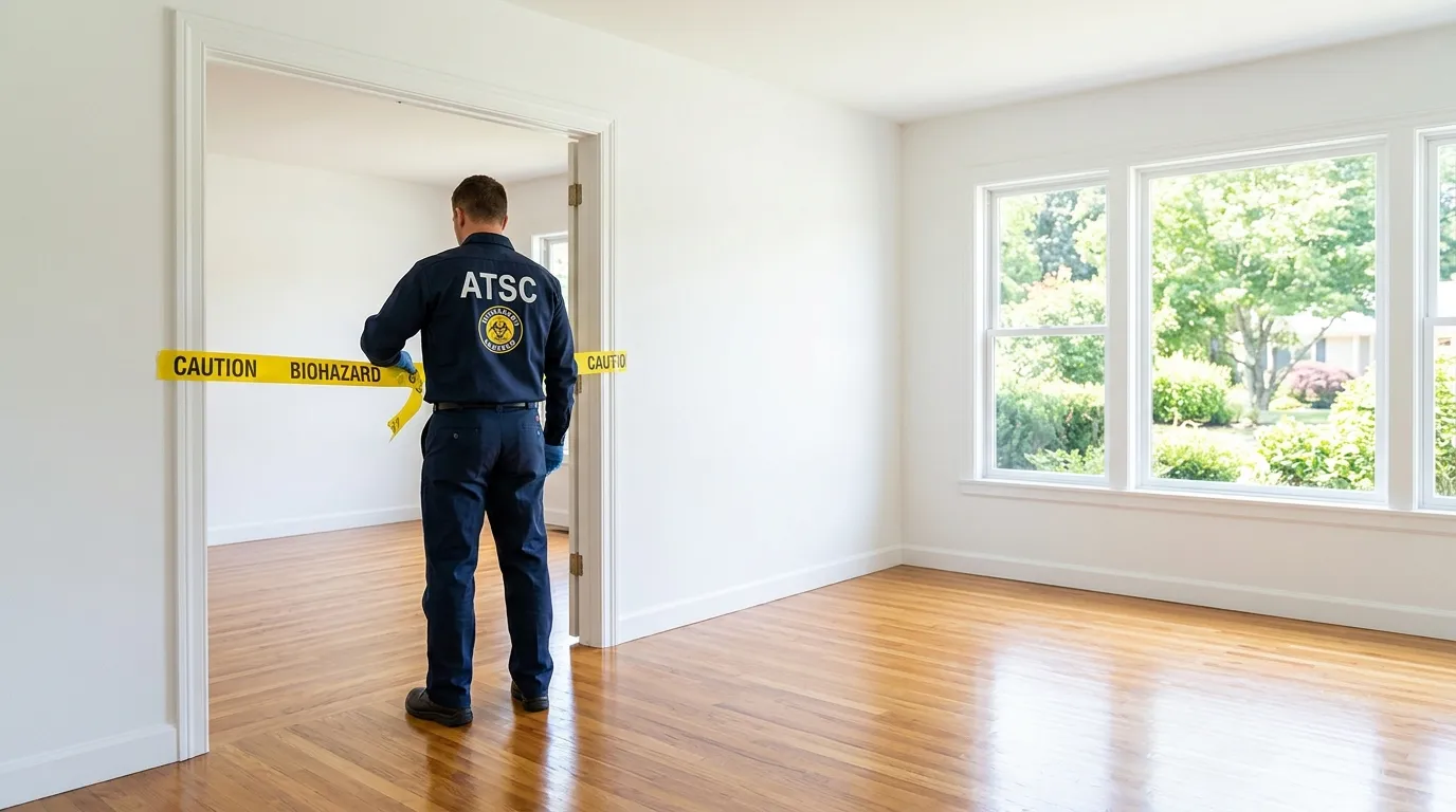 Certified biohazard cleanup crew performing Crime Scene Cleanup in Hewlett